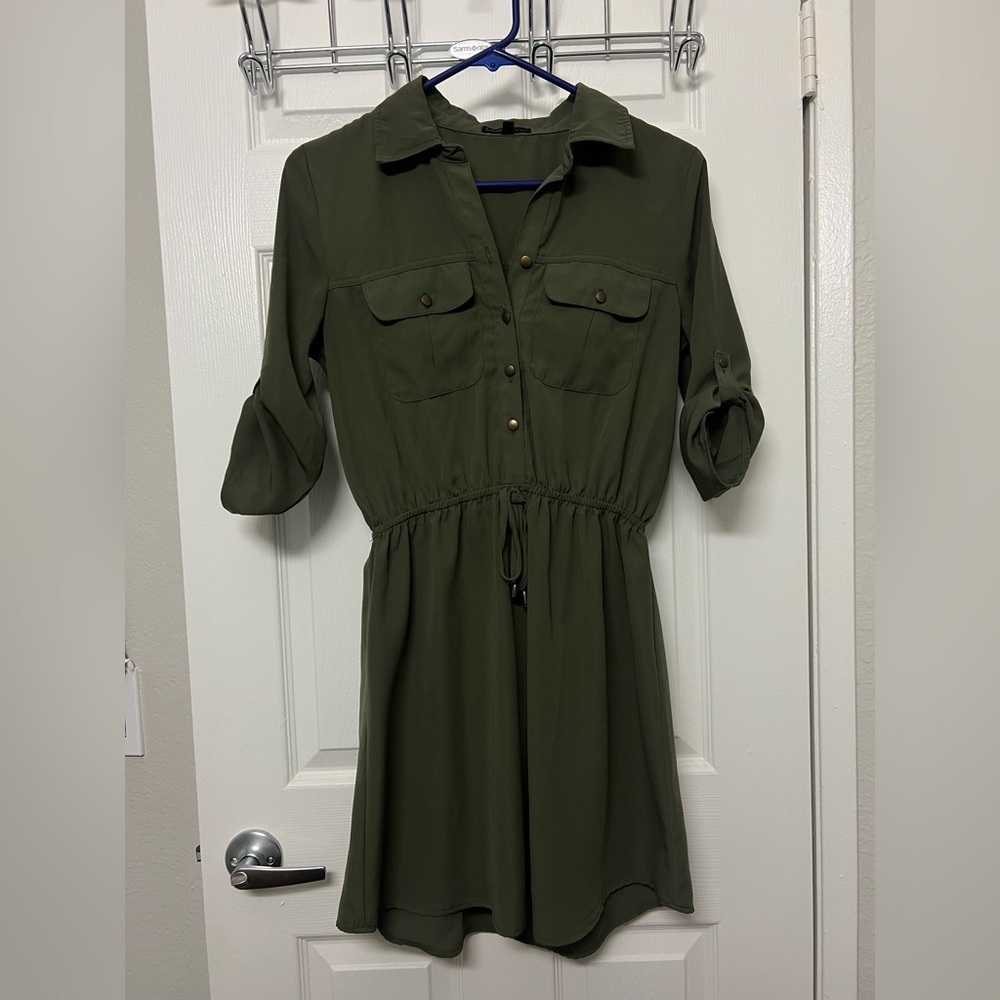 BeBop Olive Green Long Sleeve Dress